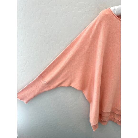 EILEEN FISHER | Organic Cotton Cashmere Boatneck Sweater Peach | Size XL - Picture 3 of 7